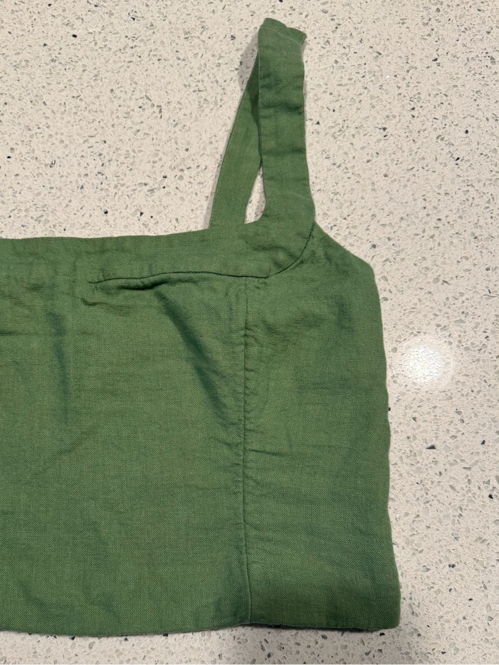 Abercrombie & Fitch Linen Square Neck Crop Top Sage Green Cottagecore Small - Picture 4 of 6
